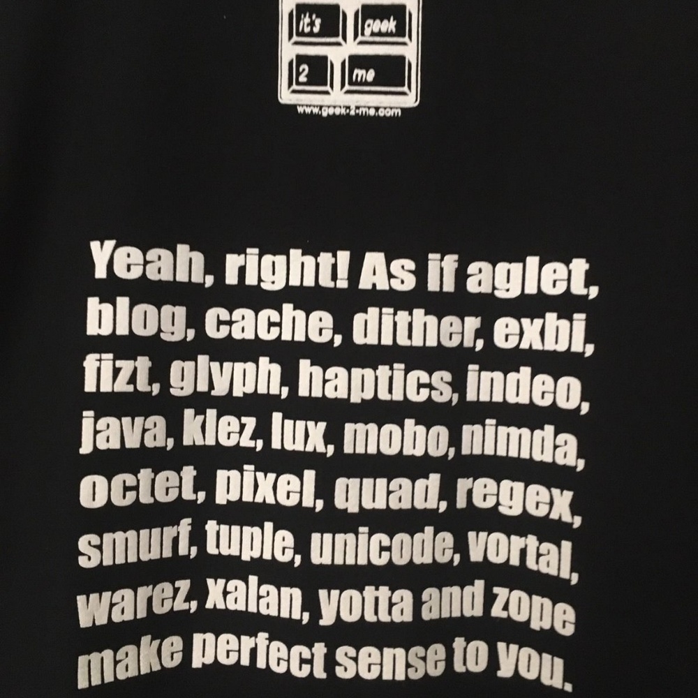 IT'S GEEK-2-ME cotton black t-shirt. Size XL New! - Picture 4 of 8